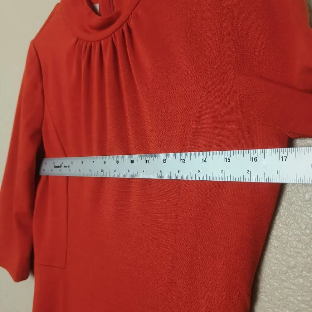 Kay Unger dress size 8 women's orange color 3/4 sleeves knee length - Picture 6 of 13